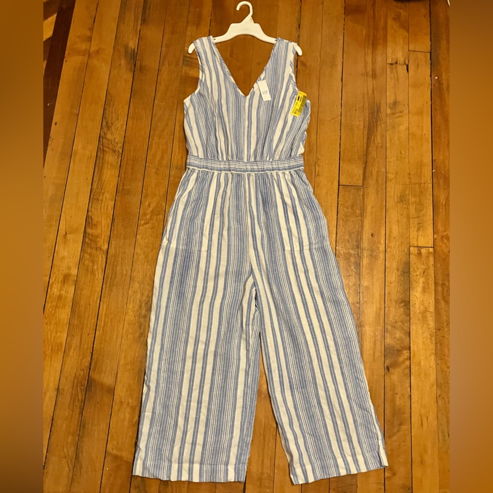 Long Leg Blue&White Romper/Jumpsuit